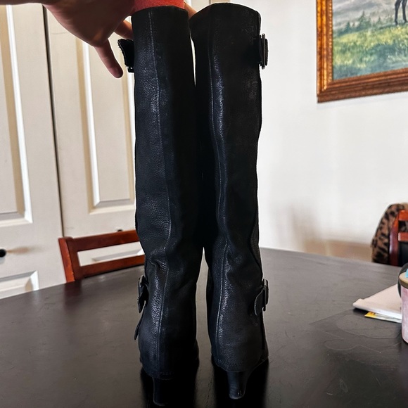 Vince Camuto VC-Autumn Black hooded wedge knee high boots size 7B / 37!! - Picture 4 of 15